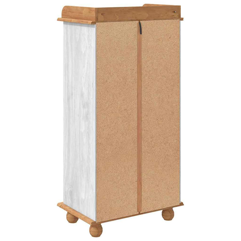 vidaXL Bor szekrény Fehér 57 x 37 x 114 cm Tömör fenyőfa
