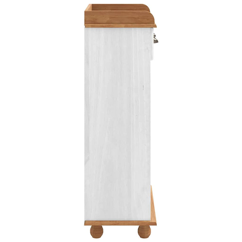 vidaXL Bor szekrény Fehér 57 x 37 x 114 cm Tömör fenyőfa