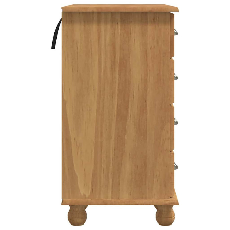 vidaXL Asztal fiókkal ASKIM Barna 95 x 40 x 75 cm Tömör fenyőfa