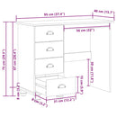 vidaXL Asztal fiókkal ASKIM Barna 95 x 40 x 75 cm Tömör fenyőfa