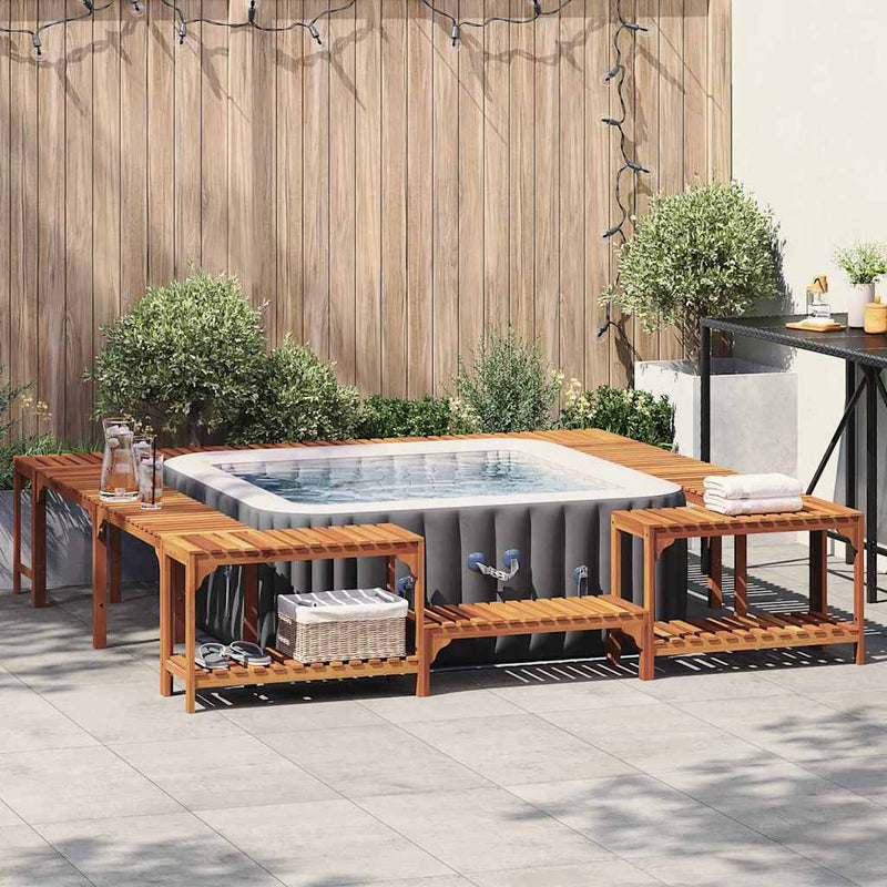 vidaXL Négyzetes Kültéri Pezsgőfürdő Kialakítás Barna 250 x 250 cm