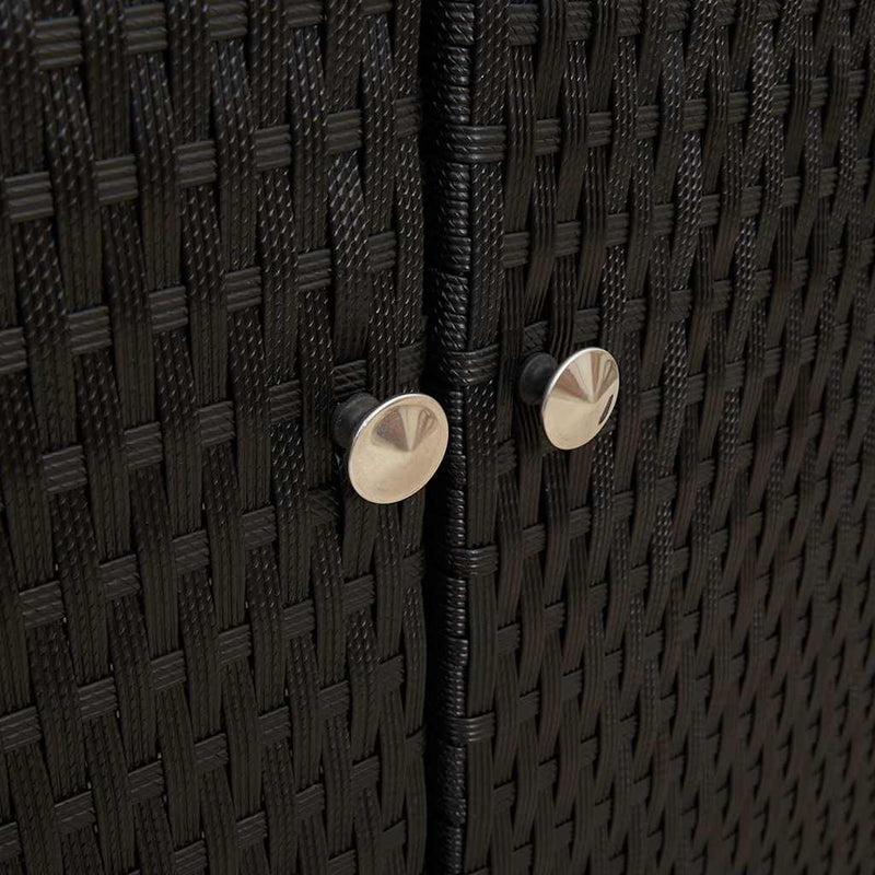 vidaXL Tárolószekrény tárolóval Fekete 100 x 36 x 102 cm Rattan