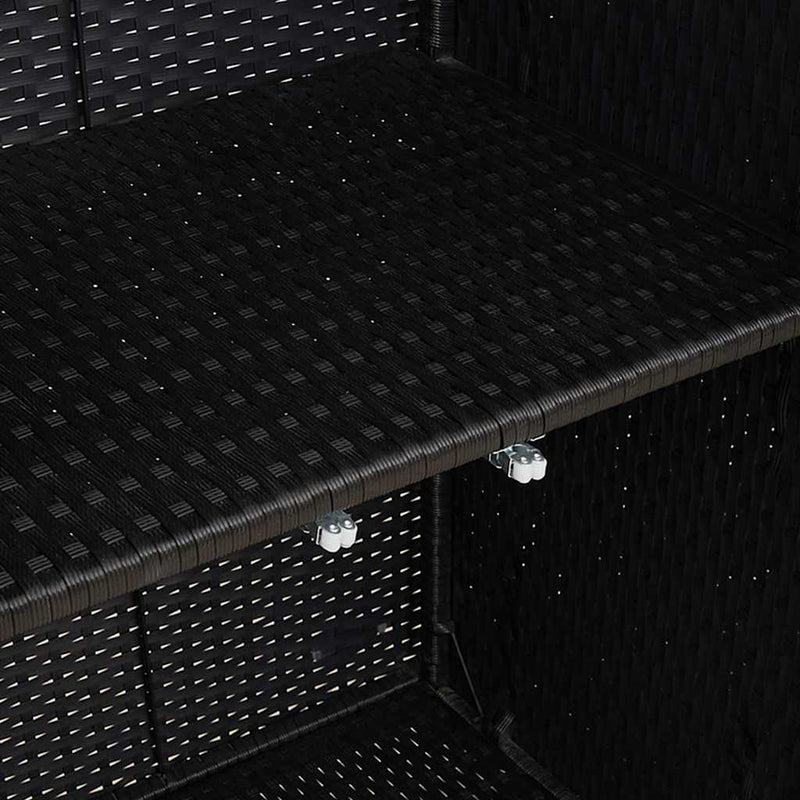 vidaXL Tárolószekrény tárolóval Fekete 100 x 36 x 102 cm Rattan