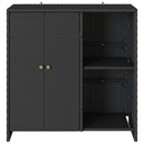 vidaXL Tárolószekrény polcokkal Fekete 100 x 36 x 102 cm Rattan