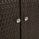 vidaXL Tárolószekrény tárolóval ajtóval Barna 100 x 36 x 102 cm Rattan