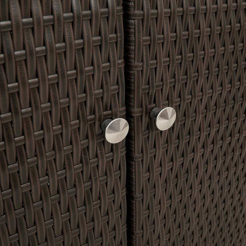 vidaXL Tárolószekrény tárolóval ajtóval Barna 100 x 36 x 102 cm Rattan