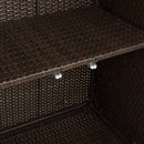 vidaXL Tárolószekrény polcokkal ajtóval Barna 100 x 36 x 102 cm Rattan