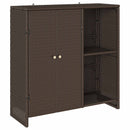 vidaXL Tárolószekrény polcokkal ajtóval Barna 100 x 36 x 102 cm Rattan