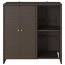 vidaXL Tárolószekrény polcokkal ajtóval Barna 100 x 36 x 102 cm Rattan