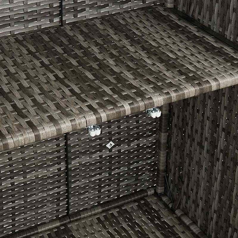 vidaXL Tárolószekrény tárolóval Szürke 100 x 36 x 102 cm Rattan