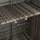 vidaXL Tárolószekrény polcokkal Szürke 100 x 36 x 102 cm Rattan