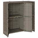 vidaXL Tárolószekrény polcokkal Szürke 100 x 36 x 102 cm Rattan