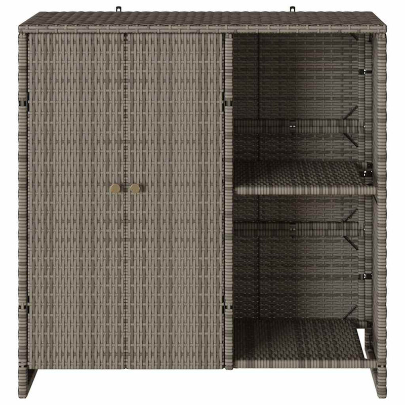 vidaXL Tárolószekrény tárolóval Szürke 100 x 36 x 102 cm Rattan