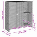 vidaXL Tárolószekrény polcokkal Szürke 100 x 36 x 102 cm Rattan