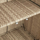 vidaXL Tárolószekrény polcokkal ajtóval Bézs 100 x 36 x 102 cm Rattan