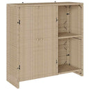 vidaXL Tárolószekrény tárolóval ajtóval Bézs 100 x 36 x 102 cm Rattan