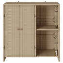 vidaXL Tárolószekrény polcokkal ajtóval Bézs 100 x 36 x 102 cm Rattan