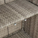 vidaXL Tárolószekrény polcokkal Világosszürke 100 x 36 x 102 cm Rattan