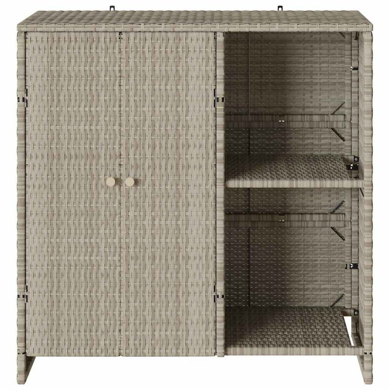 vidaXL Tárolószekrény tárolóval Világosszürke 100 x 36 x 102 cm Rattan