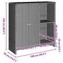 vidaXL Tárolószekrény polcokkal Világosszürke 100 x 36 x 102 cm Rattan