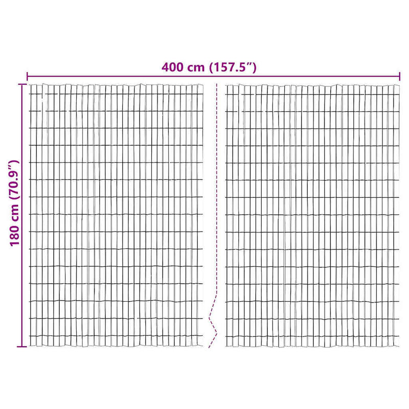 vidaXL Kéregkerítés Barna 400 x 180 cm Kéreg