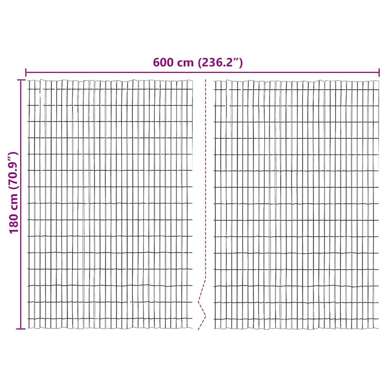 vidaXL Kéregkerítés Barna 600 x 180 cm Kéreg