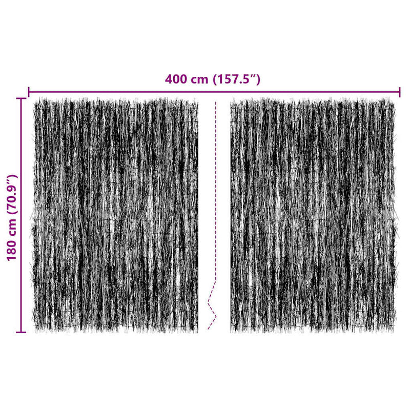 vidaXL Rőzsekerítés Barna 400 x 180 cm Bársony