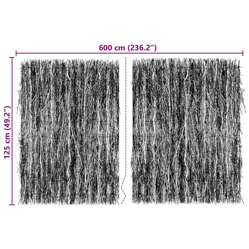 vidaXL Rőzsekerítés Barna 600 x 125 cm Bársony