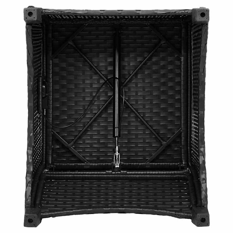 vidaXL Fotel ágy Fekete 56 x 66 x 95 cm polirattan