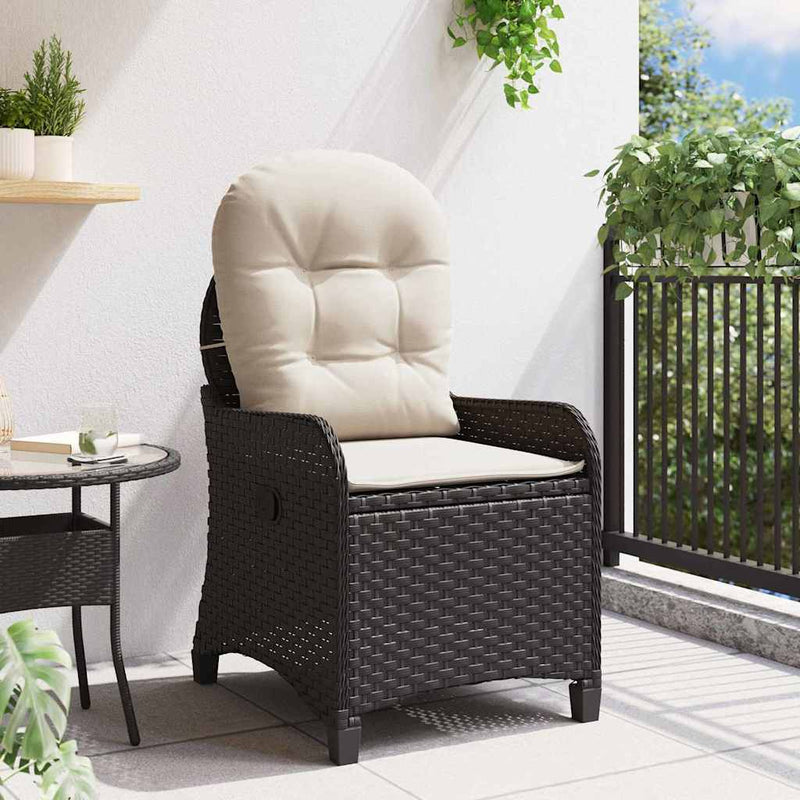 vidaXL Fotel ágy Fekete 56 x 66 x 95 cm polirattan