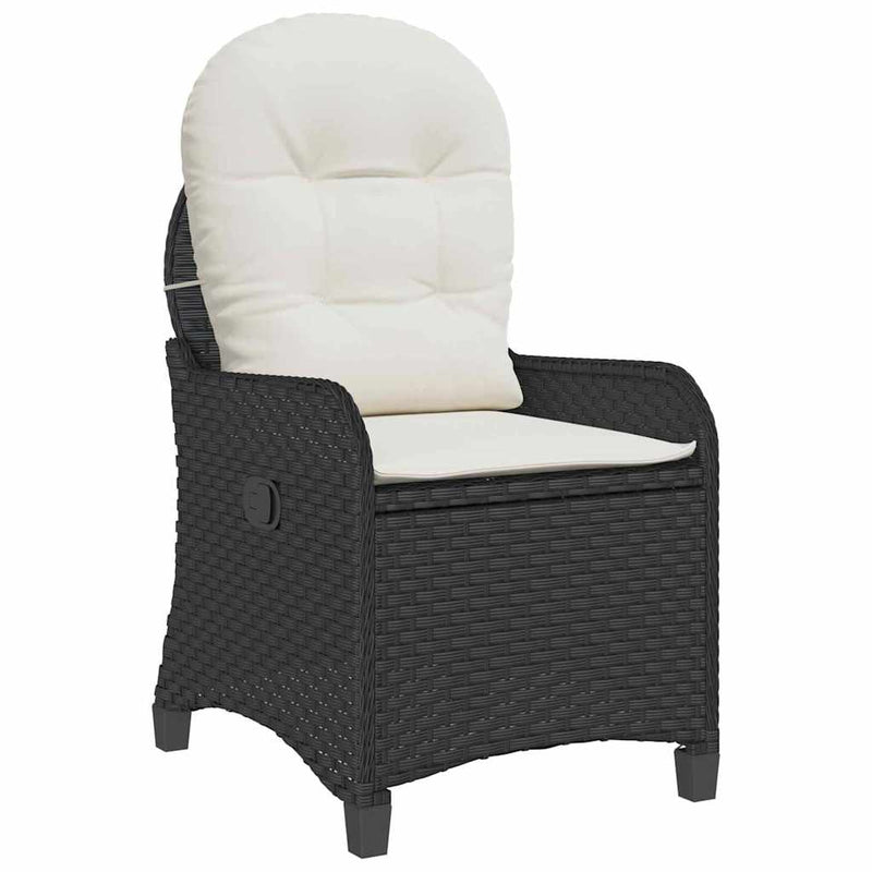 vidaXL Fotel ágy Fekete 56 x 66 x 95 cm polirattan