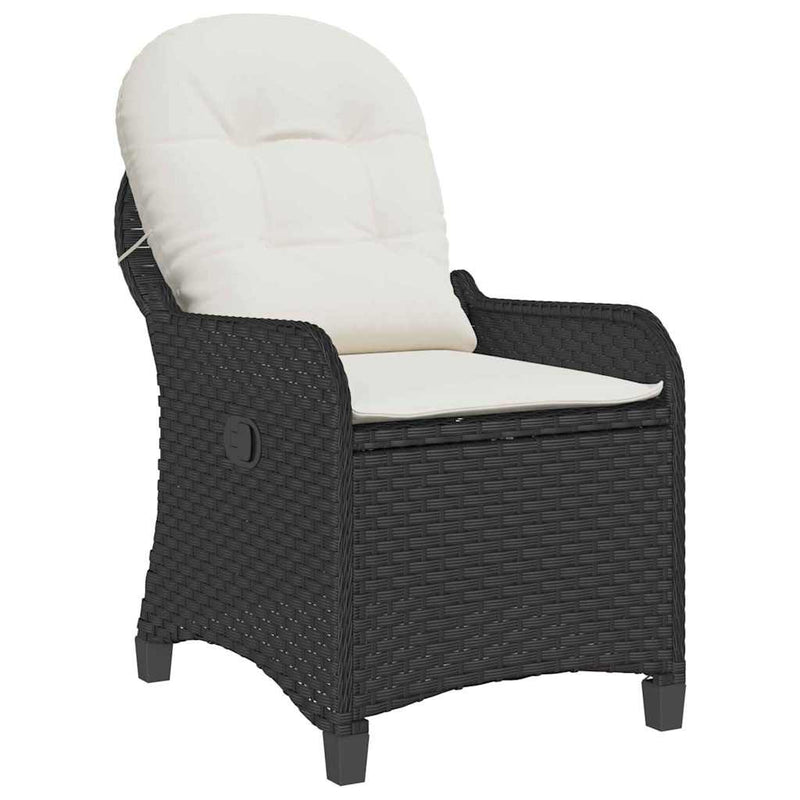 vidaXL Fotel ágy Fekete 56 x 66 x 95 cm polirattan