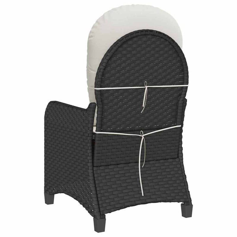 vidaXL Fotel ágy Fekete 56 x 66 x 95 cm polirattan