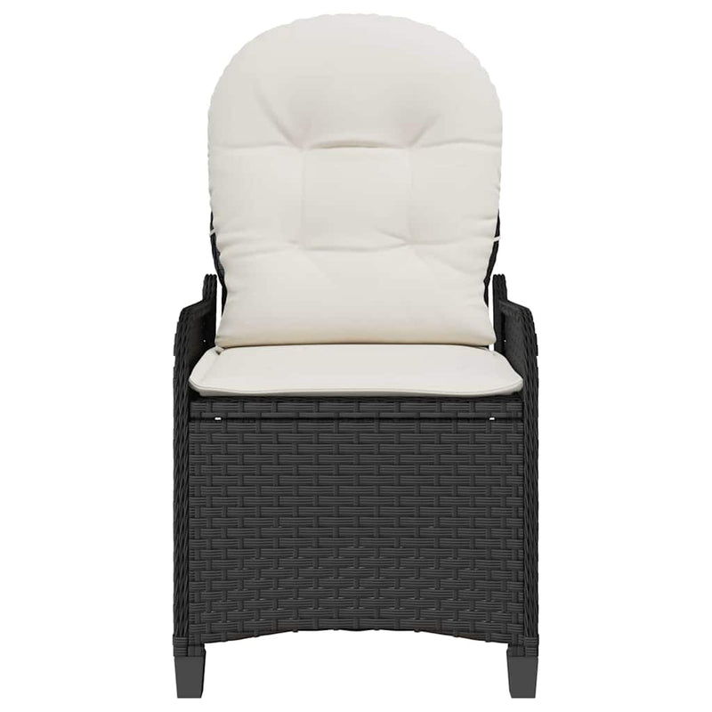 vidaXL Fotel ágy Fekete 56 x 66 x 95 cm polirattan