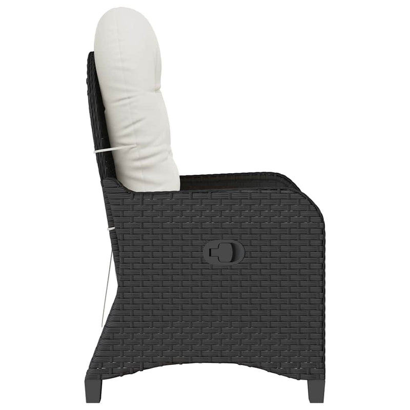 vidaXL Fotel ágy Fekete 56 x 66 x 95 cm polirattan