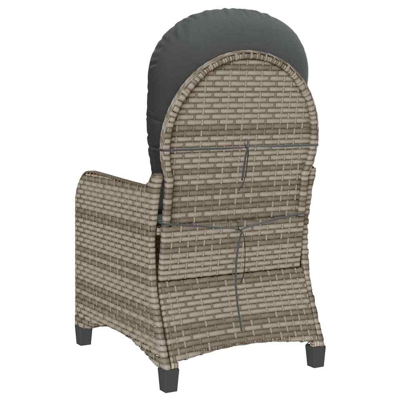 vidaXL Fotel ágy Szürke 56 x 66 x 95 cm polirattan