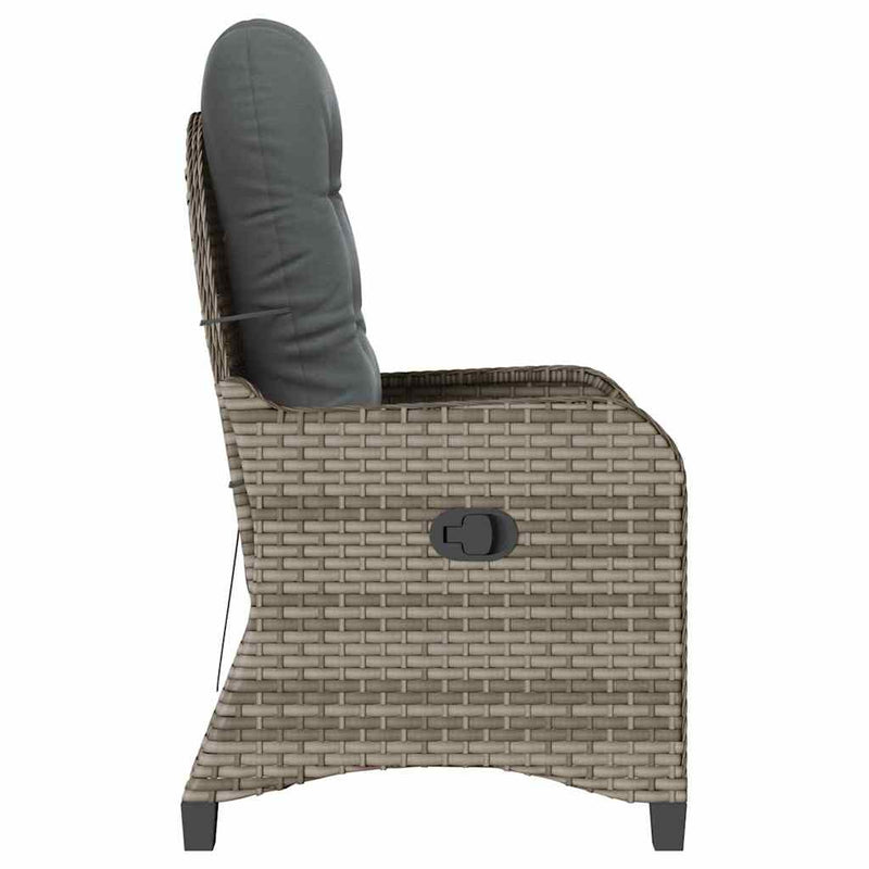 vidaXL Fotel ágy Szürke 56 x 66 x 95 cm polirattan
