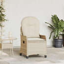 vidaXL Fotel ágy párnával Bézs 56 x 66 x 95 cm polirattan