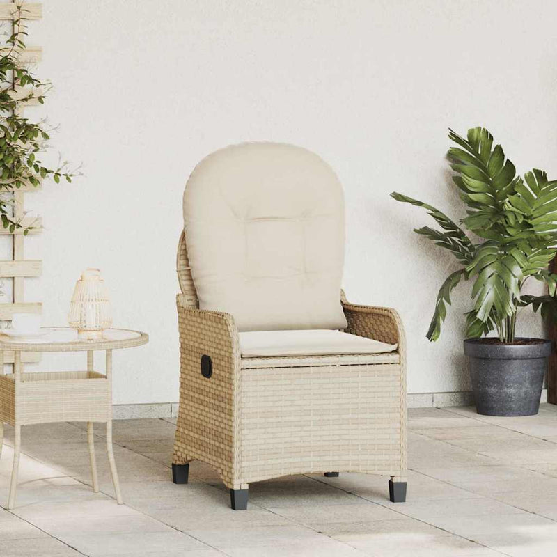 vidaXL Fotel ágy Bézs 56 x 66 x 95 cm polirattan