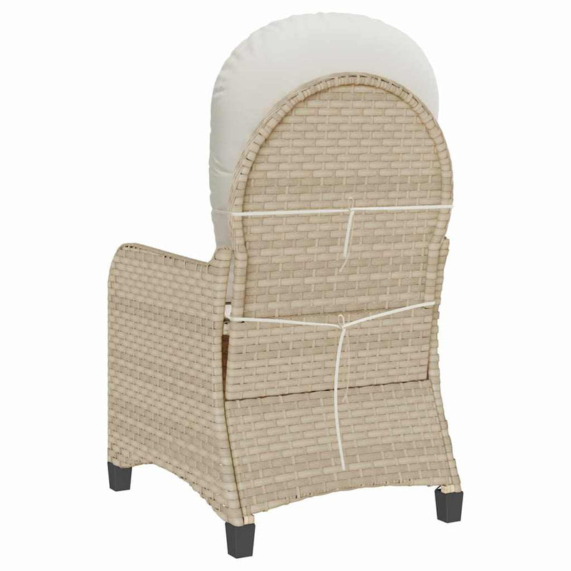 vidaXL Fotel ágy Bézs 56 x 66 x 95 cm polirattan