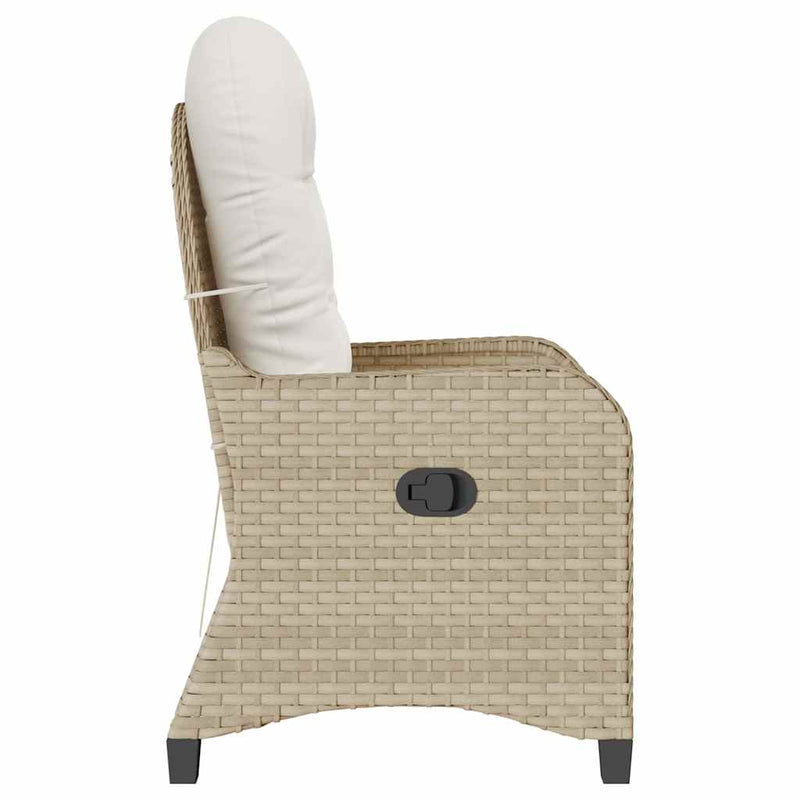vidaXL Fotel ágy Bézs 56 x 66 x 95 cm polirattan