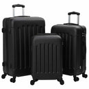 vidaXL Bőrönd zárral 3 pcs Fekete 50 x 31 x 78 cm ABS Műanyag