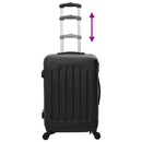 vidaXL Bőrönd zárral 3 pcs Fekete 50 x 31 x 78 cm ABS Műanyag
