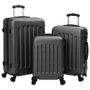 vidaXL Bőrönd zárral 3 pcs Sötétszürke 50 x 31 x 78 cm ABS Műanyag
