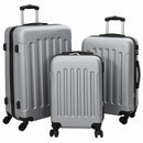vidaXL Bőrönd zárral 3 pcs Ezüst 50 x 31 x 78 cm ABS Műanyag