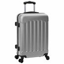vidaXL Bőrönd zárral 3 pcs Ezüst 50 x 31 x 78 cm ABS Műanyag