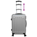 vidaXL Bőrönd zárral 3 pcs Ezüst 50 x 31 x 78 cm ABS Műanyag