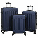 vidaXL Bőrönd zárral 3 pcs Sötét kék 50 x 31 x 78 cm ABS Műanyag