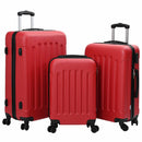 vidaXL Bőrönd zárral 3 pcs Piros 50 x 31 x 78 cm ABS Műanyag