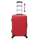 vidaXL Bőrönd zárral 3 pcs Piros 50 x 31 x 78 cm ABS Műanyag